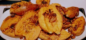 Barbequed Sweet Potatoes with Spicy Walnuts