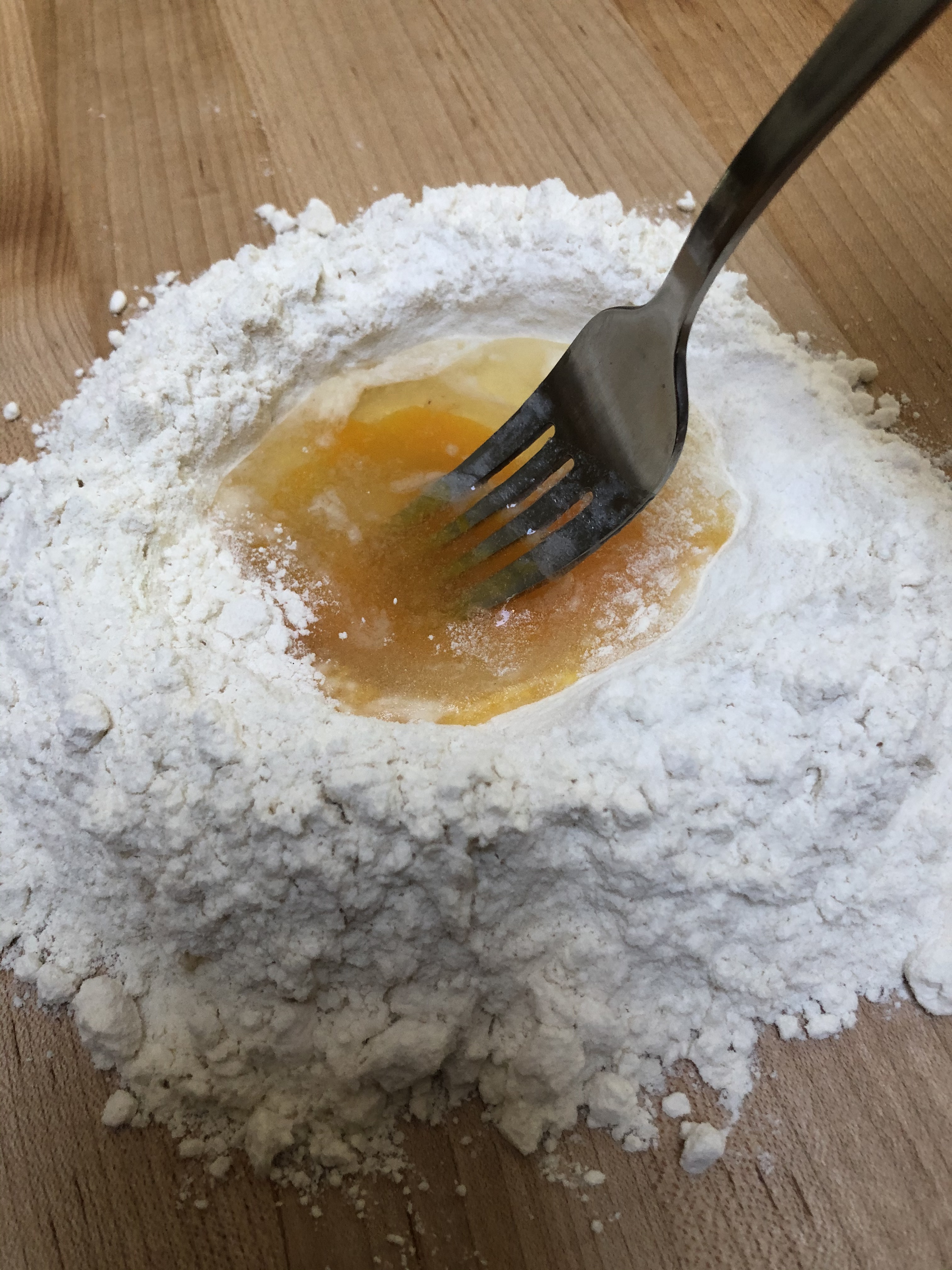 5. combining egg & flour