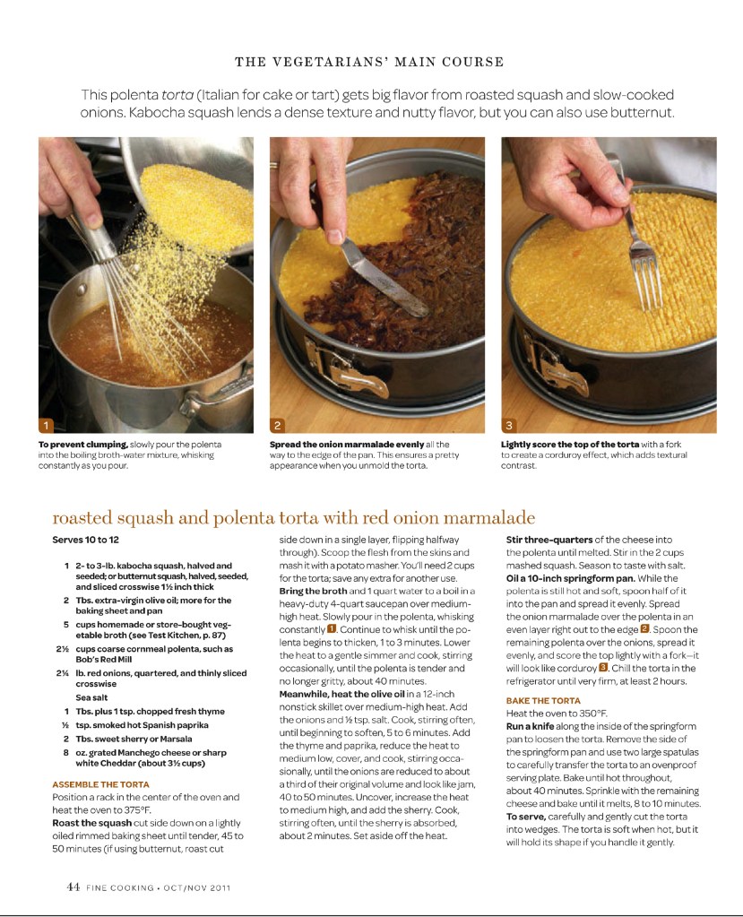 Roasted Squash & Polenta Torta with Red Onion Marmalade